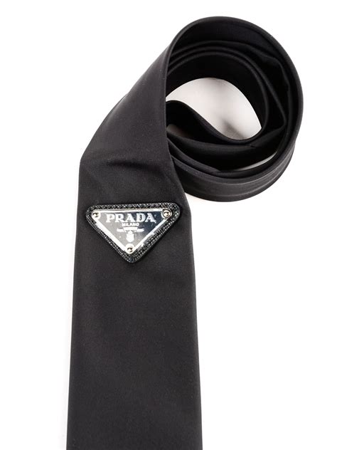 logo patch prada tie|Prada leather ties.